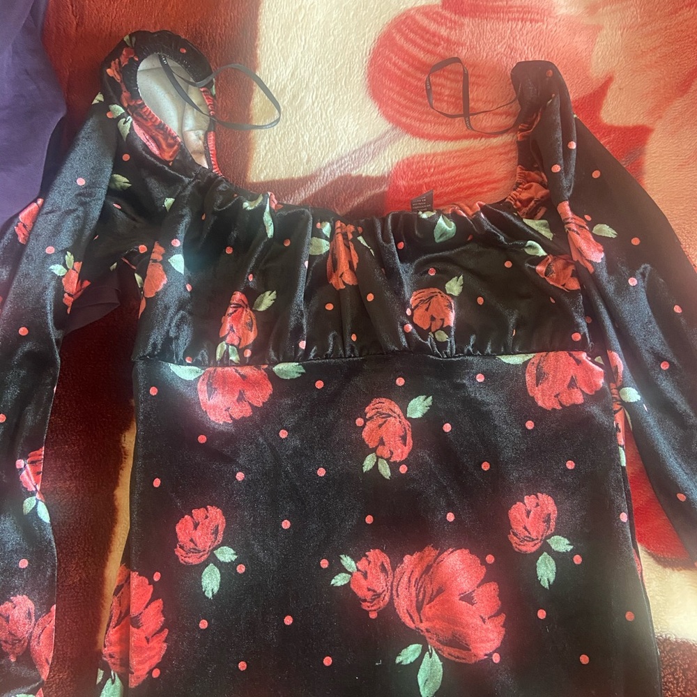 Forever 21 Floral Velvet Dress